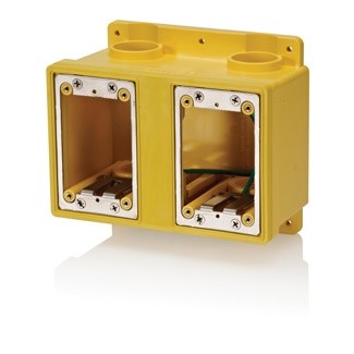 Caja Fd De 2 Unidades Grado Industrial Wetguard Color Amarillo Mca Leviton