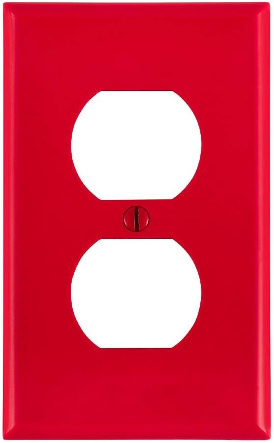 Placa De Nylon Para Receptaculo Duplex Color Rojo Mca Leviton